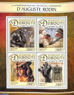 Djibouti 2017 Auguste Rodin 4v M/s, Mint NH, Art - Sculpture - Sculpture