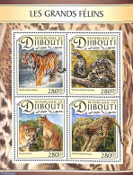 Djibouti 2017 Big Cats 4v M/s, Mint NH, Nature - Cat Family - Yibuti (1977-...)