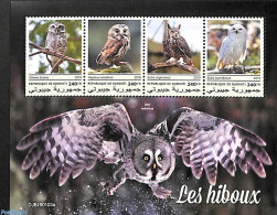 Djibouti 2019 Owls 4v M/s, Mint NH, Nature - Birds - Birds Of Prey - Owls - Dschibuti (1977-...)