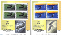 Turks And Caicos Islands 1984 UPU Congress 2 M/s, Mint NH, Nature - Sea Mammals - U.P.U. - U.P.U.