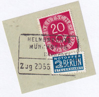 HELMBRECHTS-MÜNCHBERG BAHNPOST Zug 2066 28.8.52 Auf Briefstück - Other & Unclassified