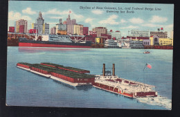 Skyline Of New Orleans And Federal Barge Line Entering Her Berth - Non Classés