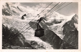 74-CHAMONIX TELEFERIQUE ET LE MONT BLANC-N°T5280-C/0373 - Chamonix-Mont-Blanc