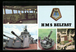 Pc Kriegsschiff HMS Belfast, Brücke, Geschützturm, Coat Of Arms  - Oorlog