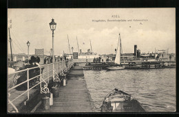 AK Kiel, Kriegshafen, Reventioubrücke Und SMY Hohenzollern  - Warships