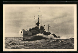 AK Kriegsmarine Torpedoboot In Hoher Fahrt  - Guerra