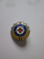 Roumanie Insigne Defense De La Sante Vers 1950/Romanian Health Defense Badge 1950s,diam:18 Mm - Altri & Non Classificati
