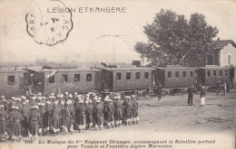 Legion Etrangère Musique 1 Er Etranger  Gare Train Vers Taourirt Timbre Mouchon Cachet Mohammedia Vers La Haye Descartes - Autres & Non Classés