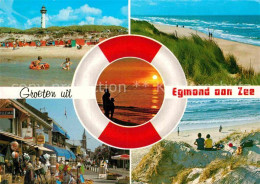 72850905 Egmond Aan Zee Kinder Am Strand Leuchtturm Souvenirladen Rettungsring S - Autres & Non Classés