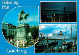 72850843 Goeteborg Denkmal Reiterstandbild Bruecke Faehre Hafen  - Sweden
