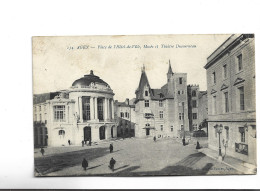 CPA DPT 47 AGEN  , PLACE DE L HOTEL DE VILLE ,MUSEE ET LE THEATRE DUCOURNEAU En 1917 - Agen