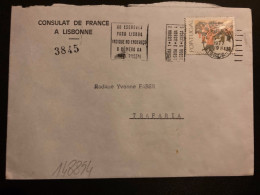 LETTRE CONSULAT DE FRANCE A LISBONNE TP FLORESTAS 4.00 OBL.MEC.15 XII 1977 LISBOA - Lettres & Documents