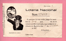 ESPAGNE . ESPAÑA . LOTERIA NACIONAL . NUM. 12048 . 22 DICIEMBRE 1922 - Ref. N°13028 - - Biglietti Della Lotteria