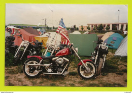 Photo KODAK Originale MOTO HARLEY DAVIDSON Camping Rassemblement ? En 1992 - Autres & Non Classés