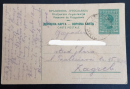 #21  Yugoslavia Kingdom Postal Stationery - 1930  Prilep Macedonia To Zagreb Croatia - Interi Postali