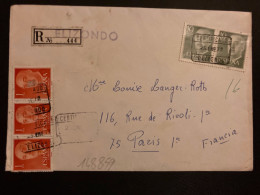 LR Pour La FRANCE TP FRANCO 1p Bande De 3 + 10p Paire OBL.25 ENE 72 CERTIFICADO ELIZONDO - Brieven En Documenten