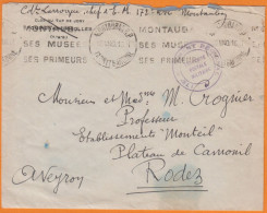 F.P. Militaire Sur Lettre Cachet " 178 Régiment Régional " 1940 De  POMPIGNAN-GRISOLLES  Pour RODEZ Postée à MONTAUBAN - Guerra Del 1939-45