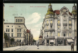 AK Erfurt, Bahnhofstrasse Mit Hotel C. Silber Und Passanten  - Erfurt