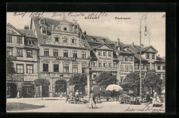 AK Erfurt, Cafe Roland Und Marktgeschehen Am Fischmarkt  - Erfurt