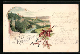 Lithographie Rudelsburg, Flusspartie Mit Rudelsburg  - Sonstige & Ohne Zuordnung