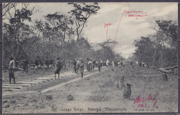 Congo Belge - CP Contruction Du Chemin De Fer Au Katanga De ELISABETHVILLE Mai 1912 (timbre Manquant) De L'Adminsitrateu - Lettres & Documents