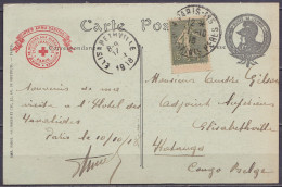 France - CP Musée De L'Armée (Croix-Rouge) Affr. 15c Càd PARIS /11-10-1918 Pour Adjoint Supérieur André Gilson à ELISABE - Briefe U. Dokumente