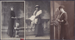 Lot De 3 Cartes Photos Portraits De Femmes 1912-1913 Studio Stern Bruxelles - Voir Scans - Personnes Anonymes