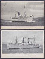 Lot 2 CP " Union-Castle Line … Steamers" Grantully Castle & Edinburgh Castle - Neuve + écrite (de Las Palmas à Plyymouth - Steamers