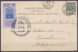 CPA Colorisée Palais De La Nation Affr. N°53 Càd BRUXELLES-BRUSSEL/ 13 JANV 1903 Pour E/V - A Servi Comme Support Pour 1 - 1893-1907 Wappen