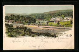 Lithographie Wehrheim / Taunus, Teilansicht Mit Gasthaus Lochmühle  - Taunus