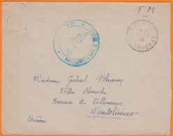 Lettre De CREPIAC Hte-Garonne Le 8-7-1940 En FM Cachet " SECTION DE PARC D'AEROSTATION  Le Commandant " Pour MONTELIMAR - Guerra Del 1939-45