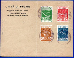 3107.FIUME 1920 ANNIV.OF THE OCCUPATION BY D'ANNUNZIO FDC #100-103 FOLDED VERTICALLY - Fiume