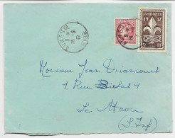 FRANCE JAMBOREE 5FR+1FR MAZELIN LETTRE COVER AUNEUIL OISE 15.9.1947 AU TARIF - 1921-1960: Période Moderne