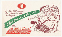 Buvard 20 X 12  Desserts ANCEL Chasse Aux Fauves  Indien Cheval Bison - Süssigkeiten & Kuchen