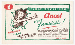 Buvard 20 X 12  ANCEL Entremets Flans Gâteaux De Riz Minute  Le Cri Des Enfants De France - Dulces & Biscochos