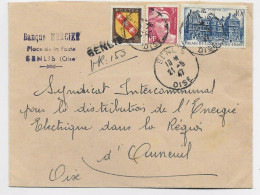 FRANCE N°760+757+716 LETTRE REC PROVISOIRE SENLIS 21.5.1947 OISE - 1921-1960: Modern Period