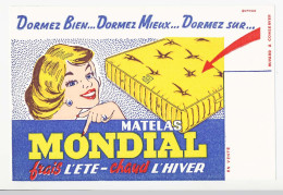 Buvard 20.4 X 13.5 Matelas MONDIAL Frais L'été Chaud L'hiver  Tête De Jeune Fille - Autres & Non Classés