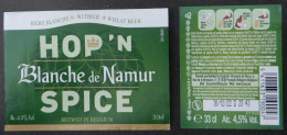 Bier Etiket (7w7), étiquette De Bière, Beer Label, Blanche De Namur Hop'n Spice Brouwerij Du Bocq - Bier