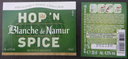 Bier Etiket (7w8), étiquette De Bière, Beer Label, Blanche De Namur Hop'n Spice Brouwerij Du Bocq - Beer