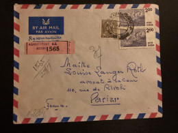 LR Par Avion Pour La FRANCE TP MONTAGNES 200 Paire + HANDICRAFTS 30p OBL.29 7 76 PONDICHERRY - Lettres & Documents