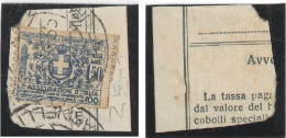 Regno 1926 - Assicurativo L. 1,50 - Usato Su Frammento Ricevuta Pacchi - Certificato Raybaudi - Colis-postaux
