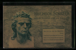 AK Büste Friedrich Schiller Mit Zitat Das Ists Ja, Was Der Menschen Zieret...  - Scrittori