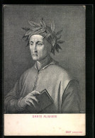 AK Dante Alighieri, Portrait Mit Lorbeerkranz  - Writers