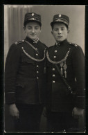 Foto-AK Zwei Junge Musiker In Uniformen, Portrait  - Other & Unclassified