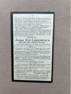 VAN LANGENDONCK Joanna °LINDEN 1861 +LUBBEEK 1929 - DELMOT - Obituary Notices