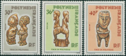 French Polynesia 1985 Sc#408-410,SG441-443 Wooden Tikis Set MNH - Other & Unclassified