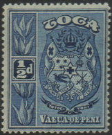 Tonga 1897 SG38 ½d Blue Arms MH - Tonga (1970-...)