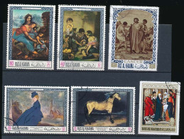 6 Timbres Oblitérés RAS AL KHAIMA XVI-15 Peinture Tableau Memling - Géricault - Manet - Leonard De Vinci - Murillo - Ra's Al-Chaima