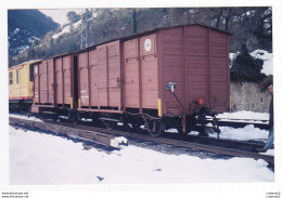 PHOTO Originale TRAIN Wagon De Secours Du TRAIN JAUNE De Cerdagne Non Datée - Trenes