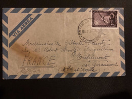 LETTRE Par Avion Pour La FRANCE TP TELECOMUNICACIONES 1 50 OBL.10 JUN 54 BUENOS AIRES 28 - Storia Postale